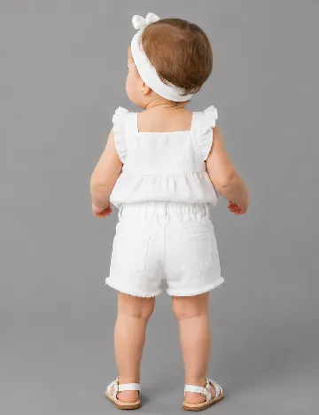 Pantaloni scurti Zara, alb
