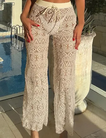 Pantaloni de plaja SHEIN, crem
