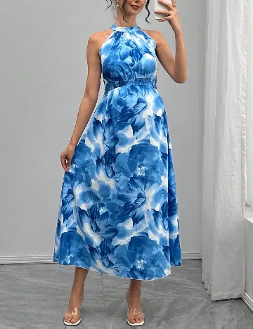 Rochie lunga SHEIN Maternity, albastru