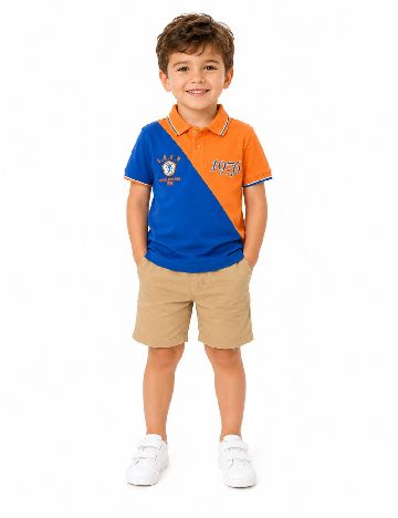 Tricou Zara, albastru/portocaliu