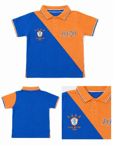 Tricou Zara, albastru/portocaliu