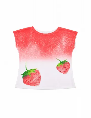Tricou Zara, alb/rosu