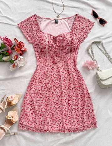 Rochie scurta SHEIN CURVE, floral print