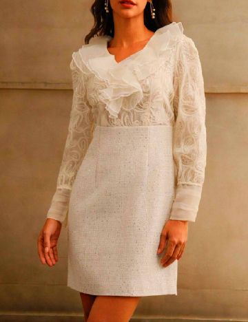 Rochie scurta Anewsta, crem