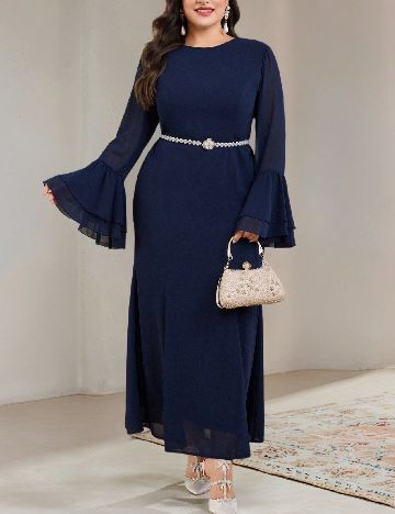 Rochie lunga SHEIN CURVE, bleumarin inchis