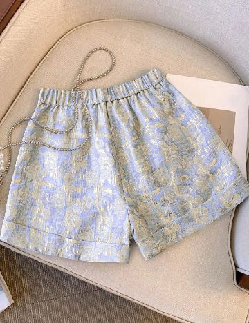 Pantaloni scurti SHEIN CURVE, bleu