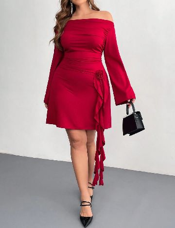 Rochie scurta SHEIN CURVE, rosu