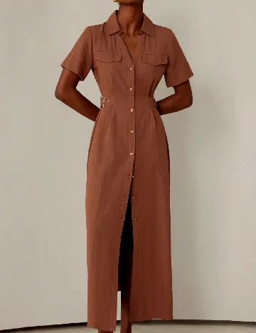 Rochie lunga Aveloria, maro