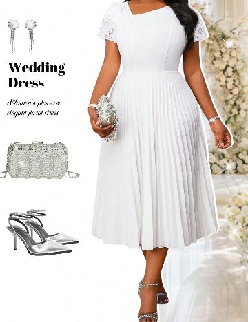 Rochie medie SHEIN CURVE, alb