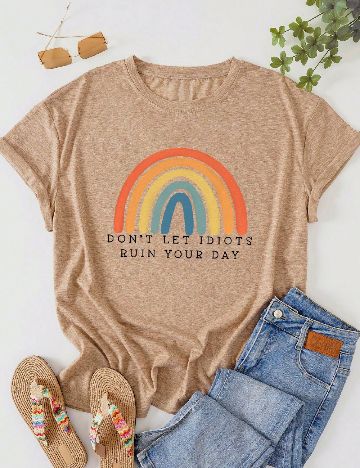 Tricou SHEIN CURVE, maro