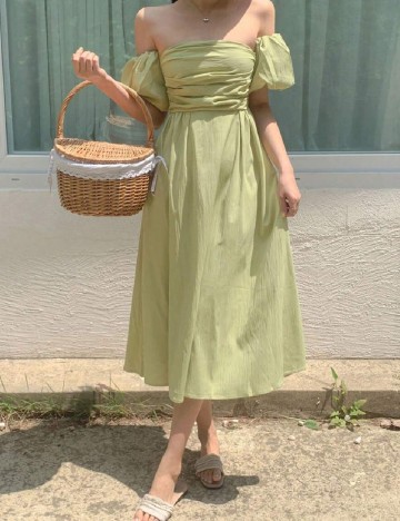 Rochie medie Dazy, verde