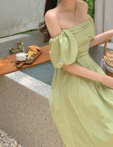 Rochie medie Dazy, verde
