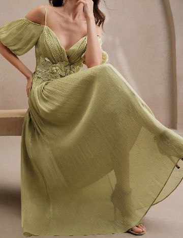 Rochie lunga Anewsta, verde