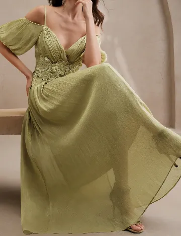 Rochie lunga Anewsta, verde