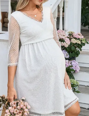 Rochie scurta SHEIN Maternity, alb