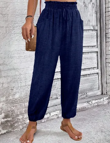 Pantaloni SHEIN CURVE, bleumarin