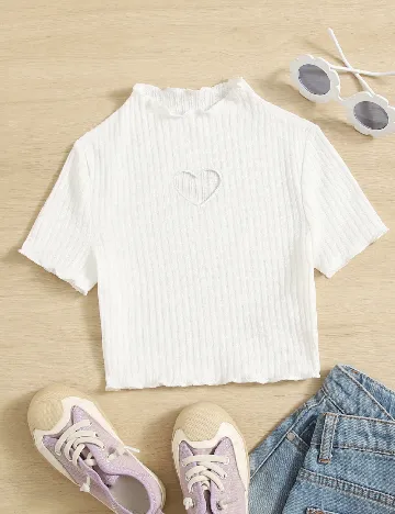Tricou Shein Kids, alb