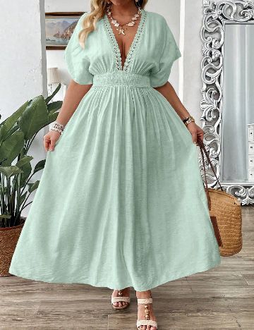 Rochie lunga SHEIN CURVE, verde