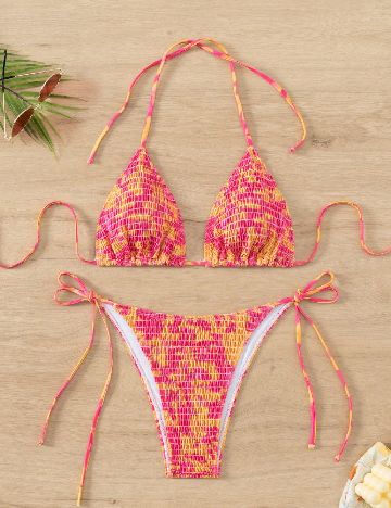 Costum de baie SHEIN, roz/galben