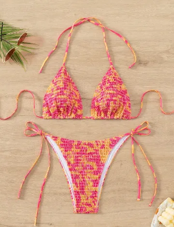 Costum de baie SHEIN, roz/galben