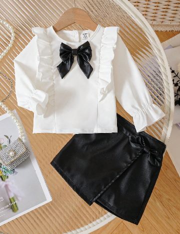 Compleu Shein Kids, negru/alb