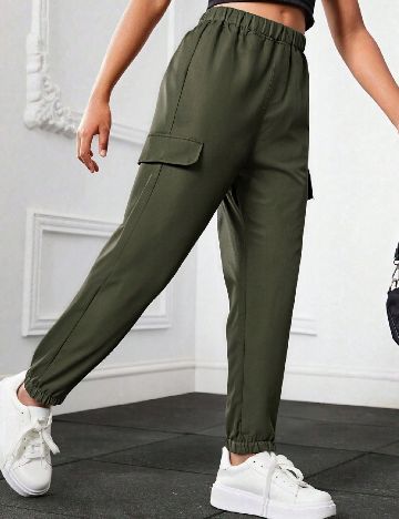 Pantaloni Shein Kids, verde