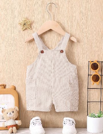 Salopeta Shein Kids, crem
