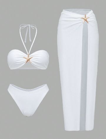 Costum de baie SHEIN, alb
