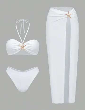 Costum de baie SHEIN, alb