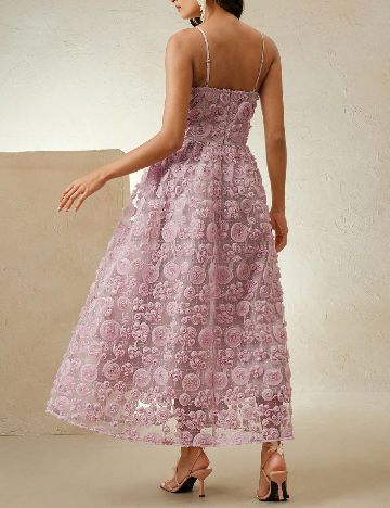 Rochie lunga Anewsta, roz