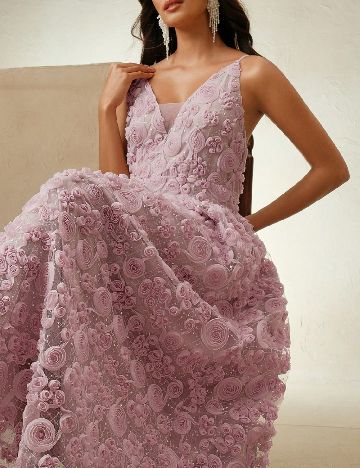 Rochie lunga Anewsta, roz