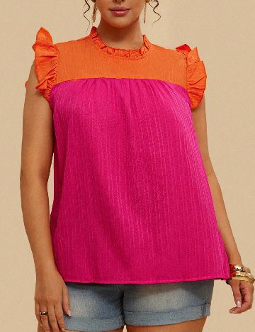 Bluza SHEIN CURVE, portocaliu/roz