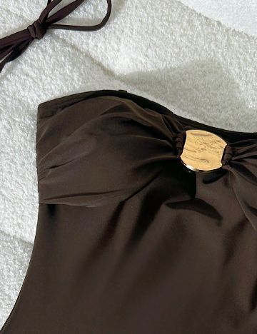 Costum de baie SHEIN, maro