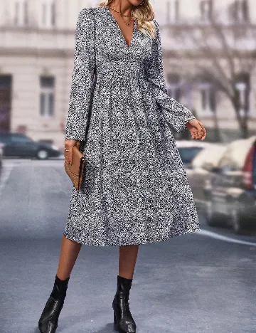 Rochie medie SHEIN, alb/negru