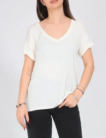 Tricou Bershka, crem
