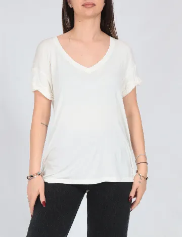 Tricou Bershka, crem