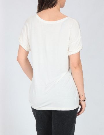 Tricou Bershka, crem