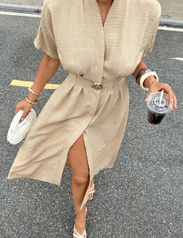 Rochie lunga SHEIN, crem