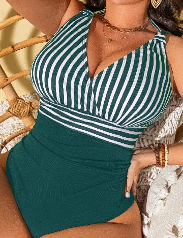 Costum de baie SHEIN CURVE, verde