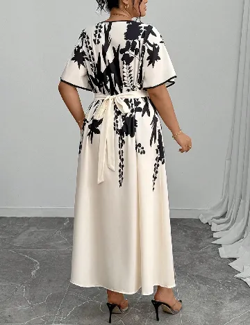 Rochie lunga SHEIN CURVE, crem/negru