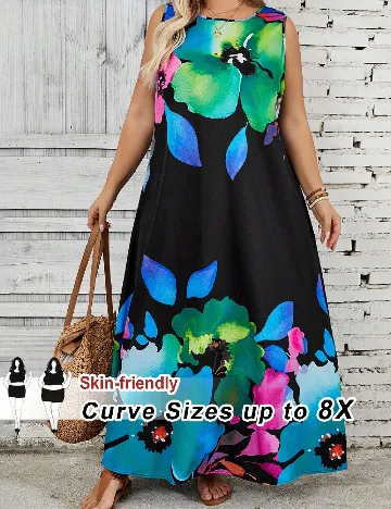 Rochie lunga SHEIN CURVE, mix culori