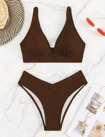 Costum de baie SHEIN, maro