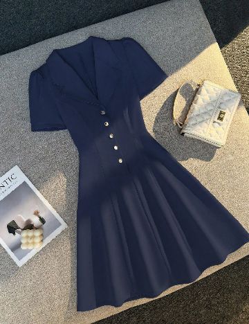 Rochie scurta SHEIN, bleumarin