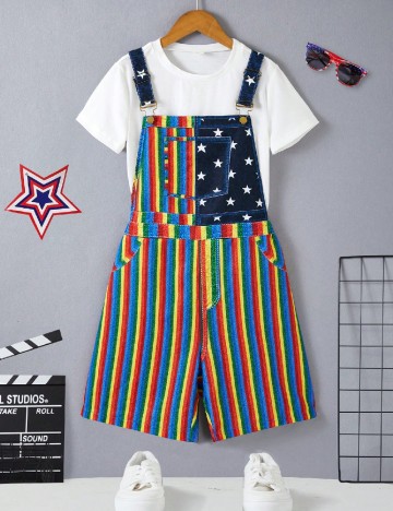 Salopeta Shein Kids, mix culori