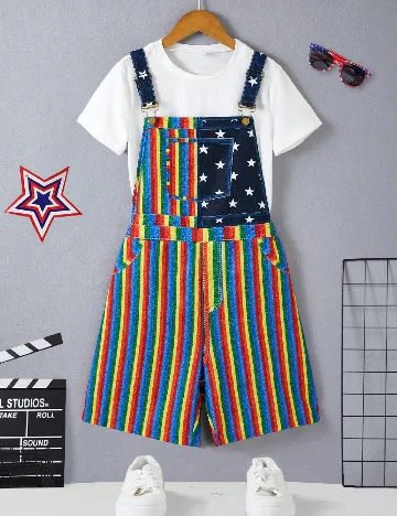 Salopeta Shein Kids, mix culori