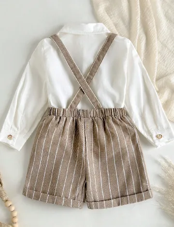 Compleu Shein Kids, maro/alb