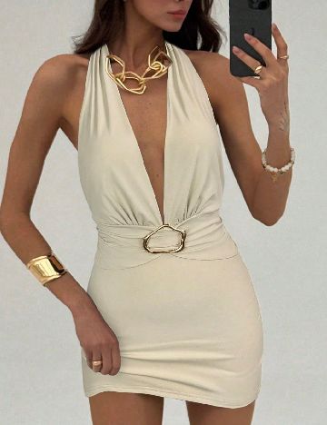 Rochie scurta SHEIN, bej