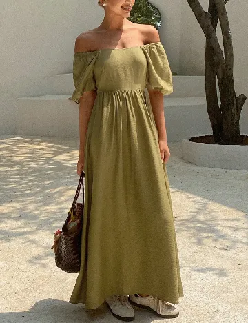 Rochie lunga Dazy, kaki