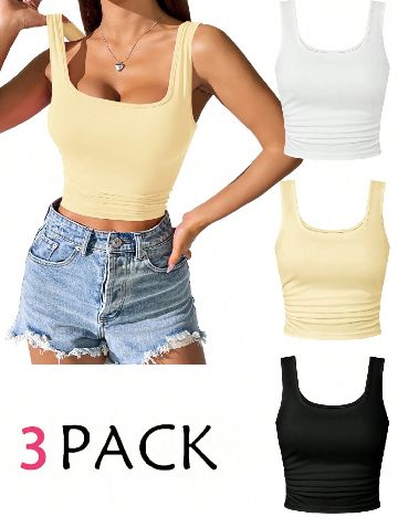 Set topuri 3 bucati SHEIN, mix culori