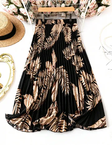 Fusta SHEIN CURVE, negru/maro